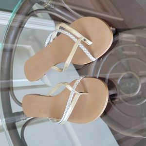 Colin Stuart Gold and Silver Flip Flops